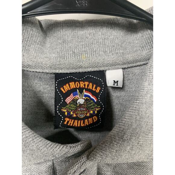 Vintage Harley Davidson Immortals Thailand Gray Polo Shirt Men’s Size Medium - Picture 3 of 7
